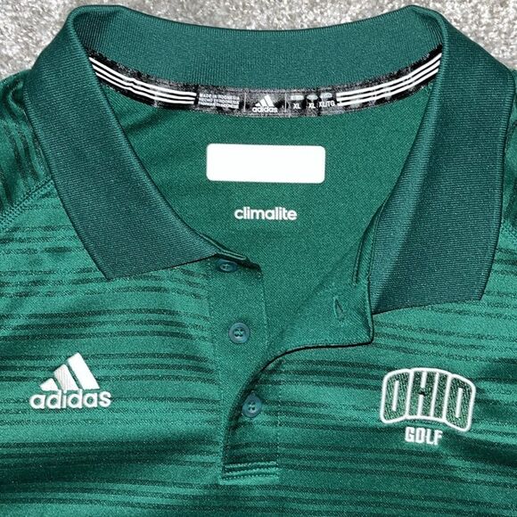 New University of Ohio Bobcats Golf Team Issue Polo Shirt XL Green Adidas NWOT - Picture 4 of 4